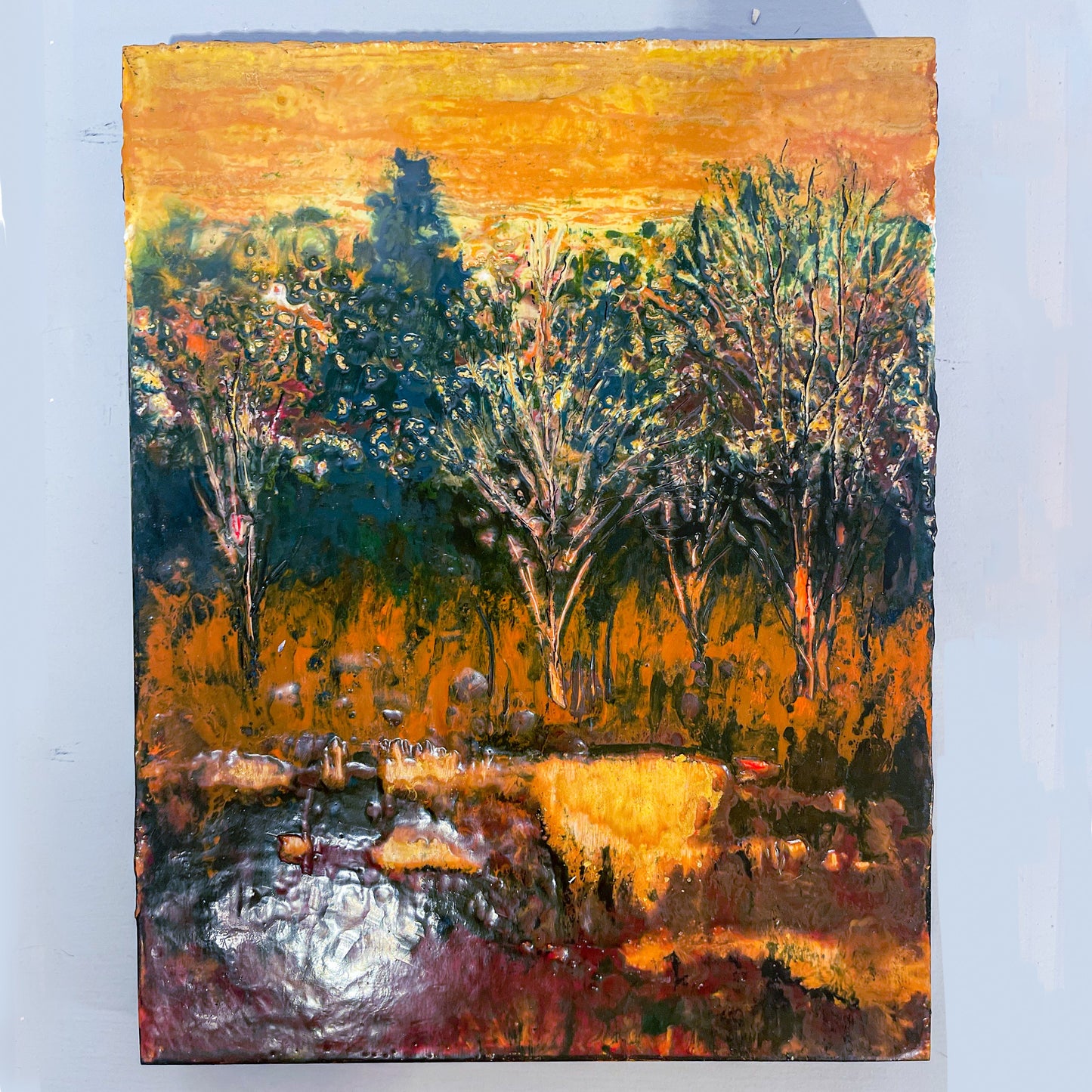 Copper Sky, Encaustic
