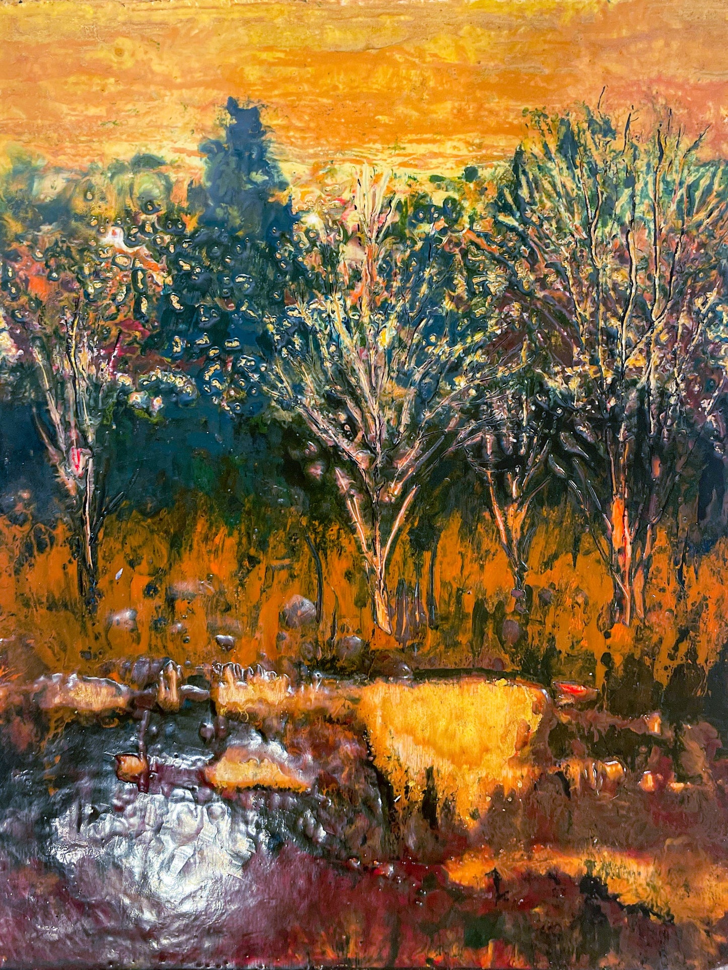 Copper Sky, Encaustic