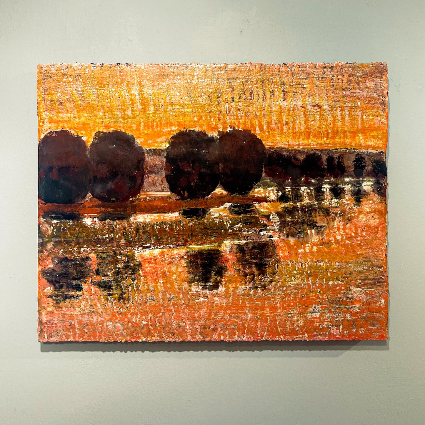 Marsh Pines, Encaustic