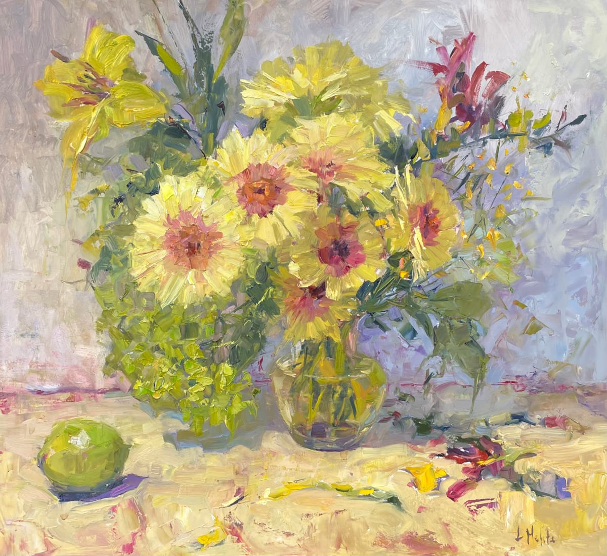 Yellow Gerberas and Lime, Lynn Mehta