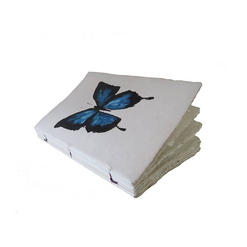 Blue Butterfly Parchment Paper Notebook