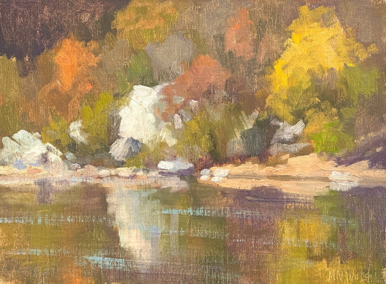 Autumn Shoreline, Oil Painting