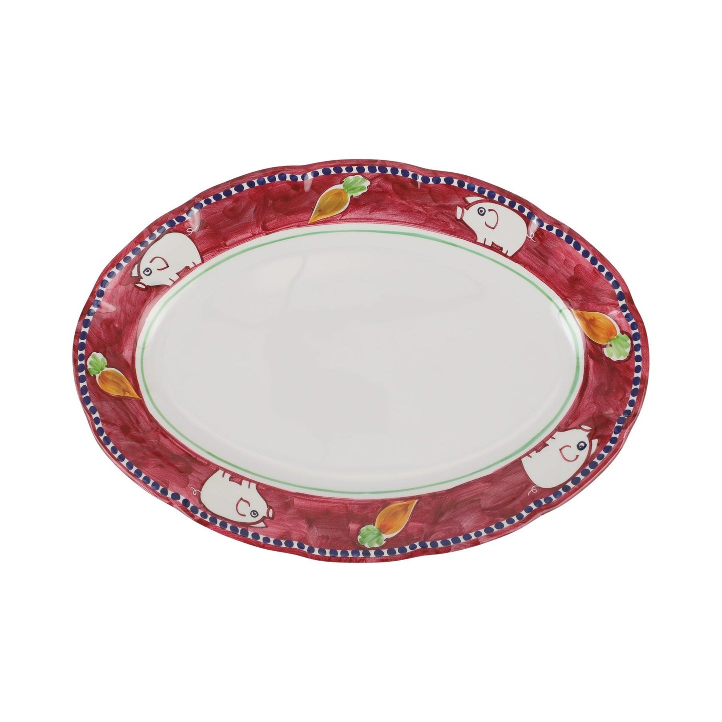 Melamine Campagna Porco Red Oval Platter