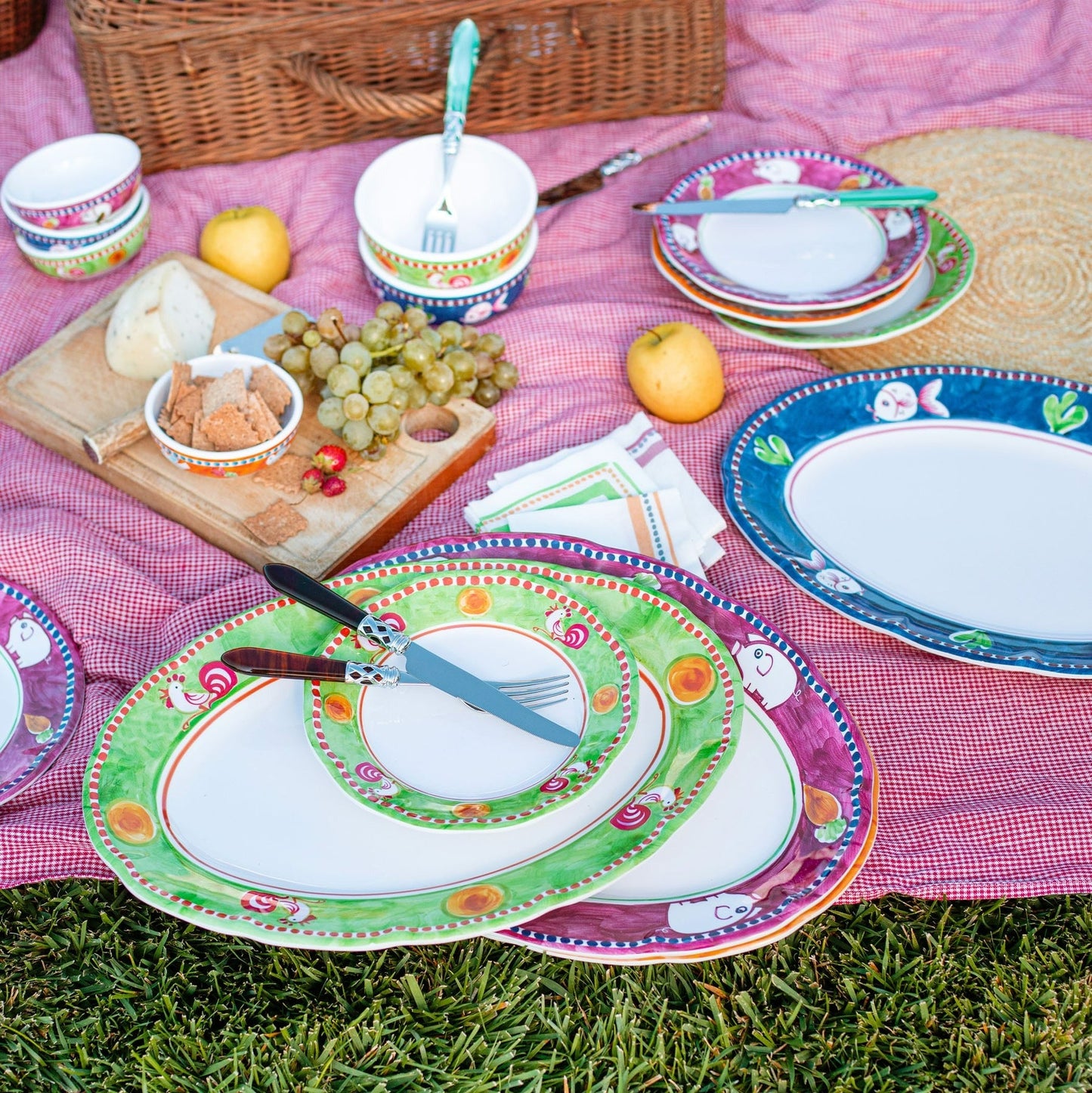 Melamine Campagna Porco Red Oval Platter