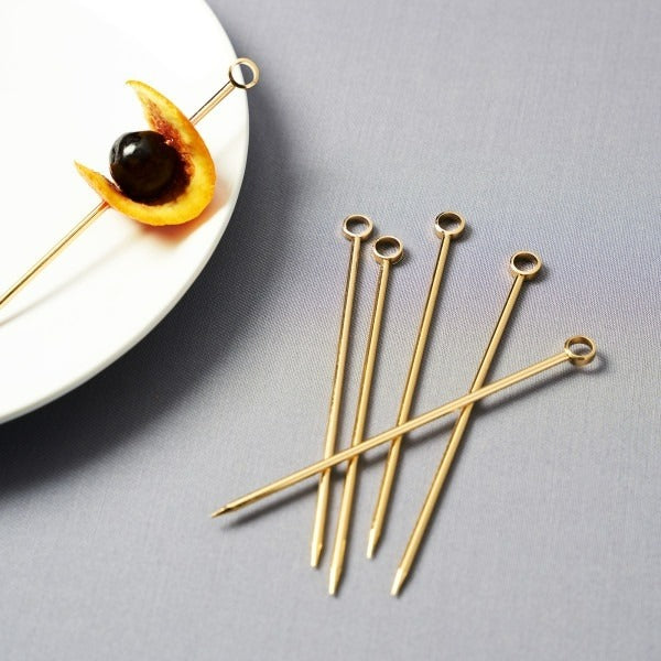 Cocktail Picks Gold, Set of 6
