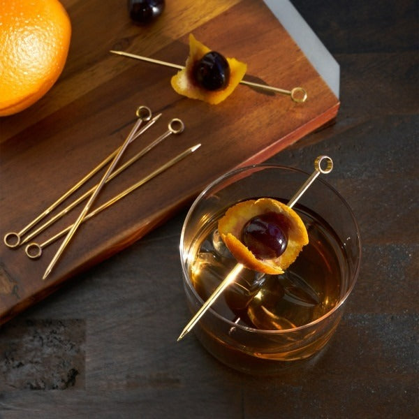 Cocktail Picks Gold, Set of 6