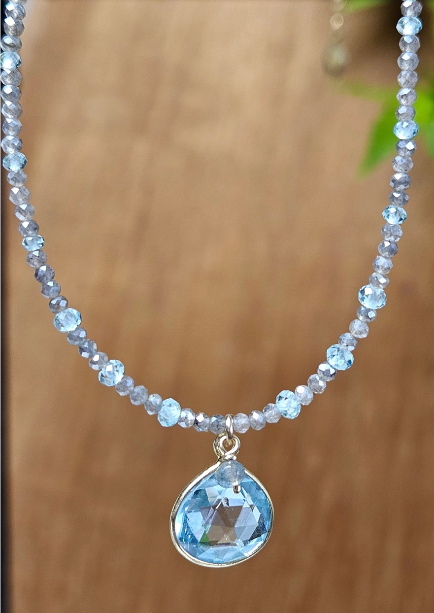 Blue Topaz & Labradorite Necklace