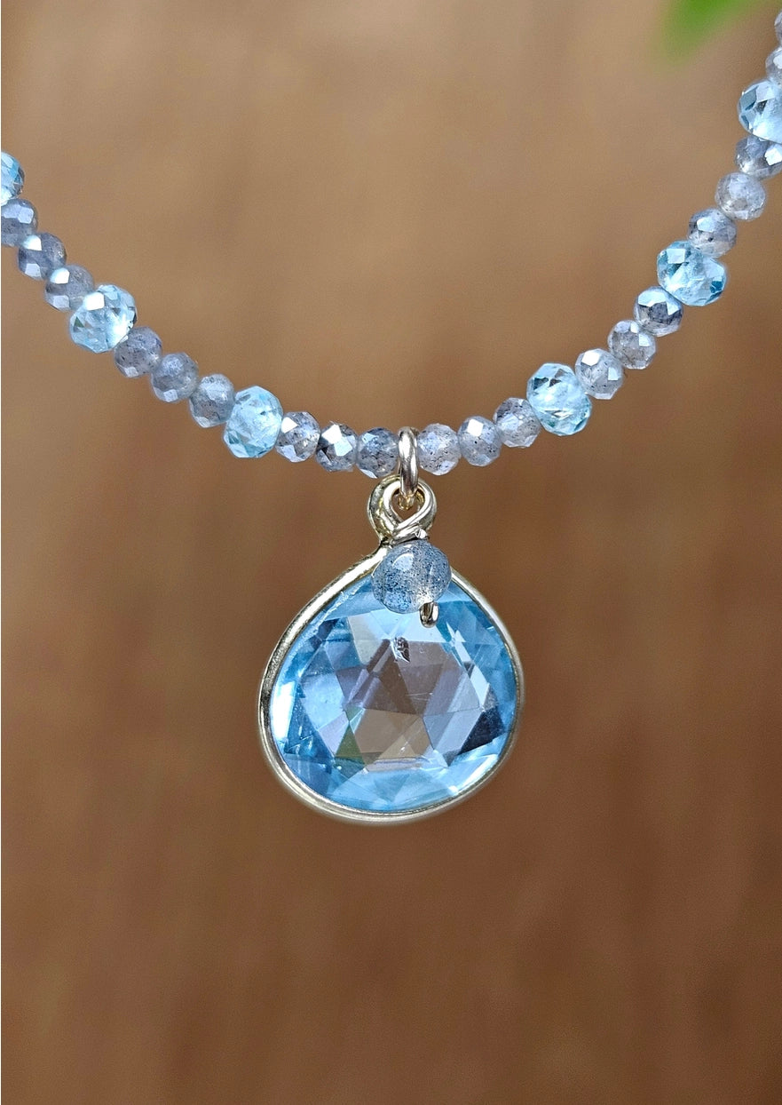 Blue Topaz & Labradorite Necklace