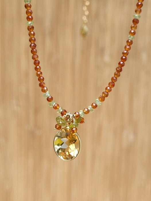 Citrine & Hessonite Necklace