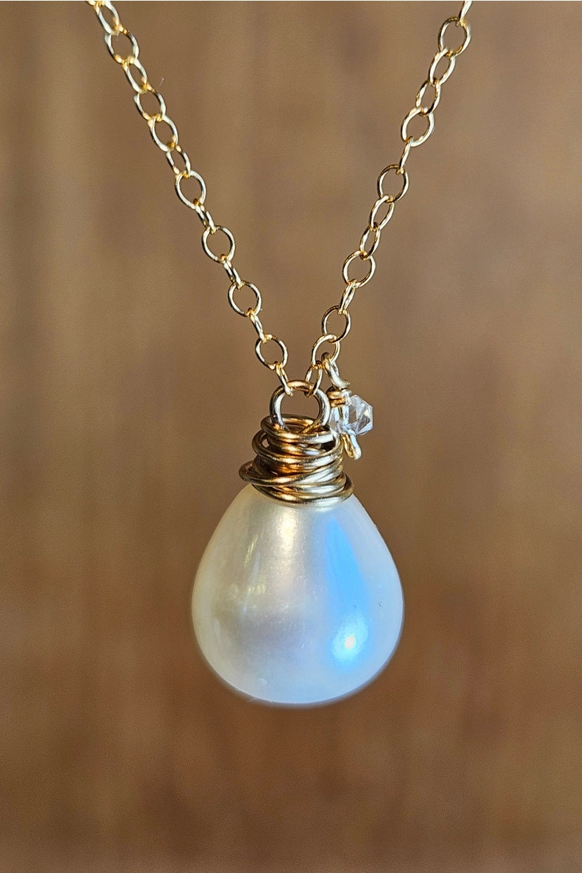 Pearl & Herkimer Diamond Necklace
