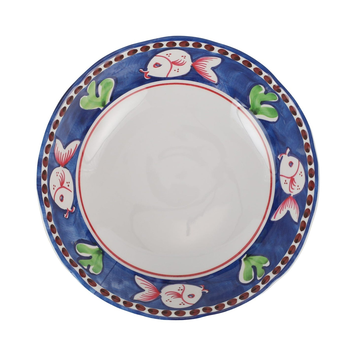 Melamine Campagna Pesce Blue Large Serving Bowl