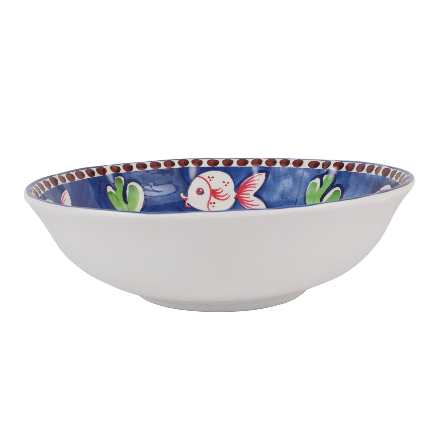 Melamine Campagna Pesce Blue Large Serving Bowl