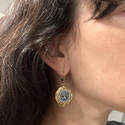 Gold Mini Tree of Life Earrings
