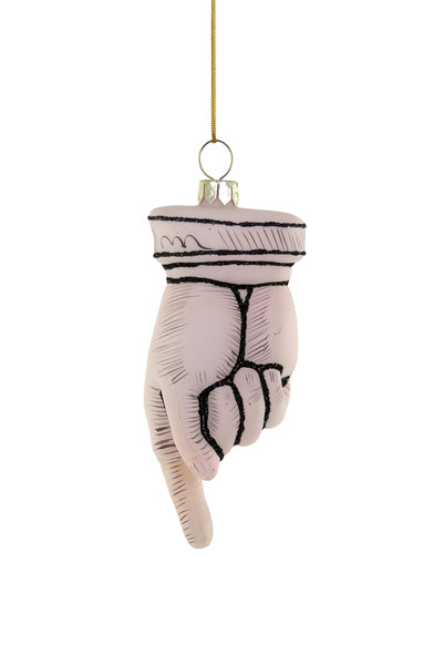 Pointing Hand Glass Ornament