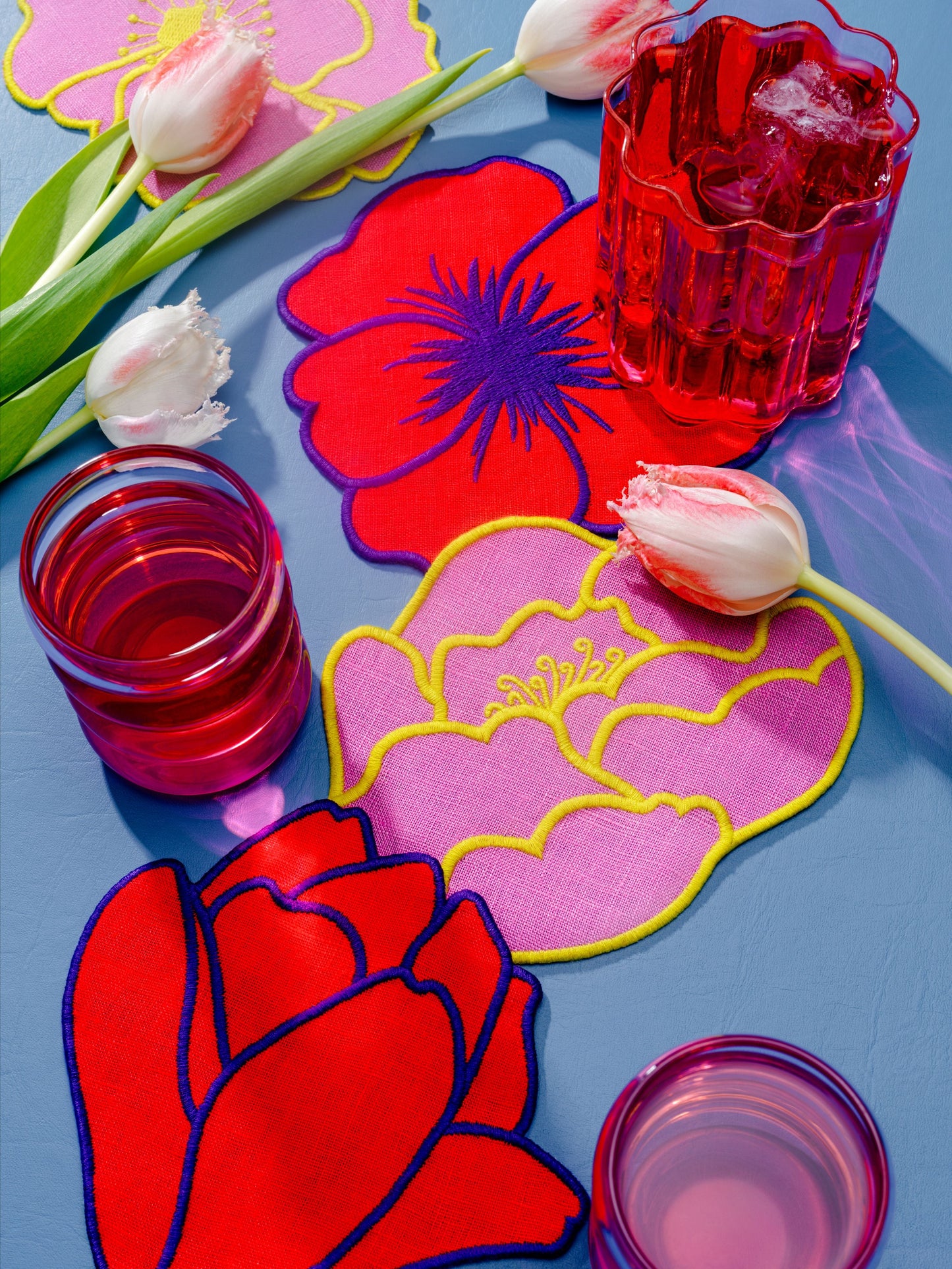 Flower Cocktail Napkins, Set of 4