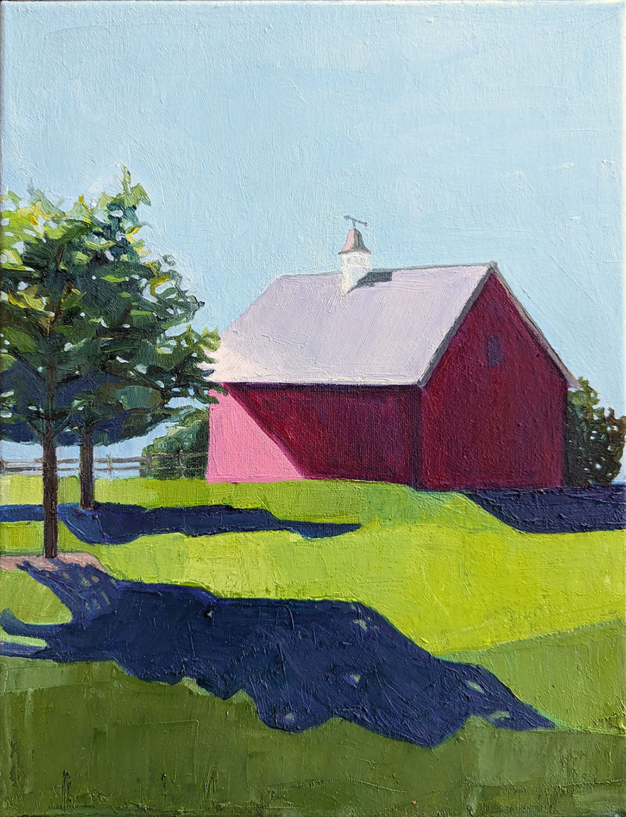 Red Barn on a Sunny Day, Bridgette Guerzon Mills