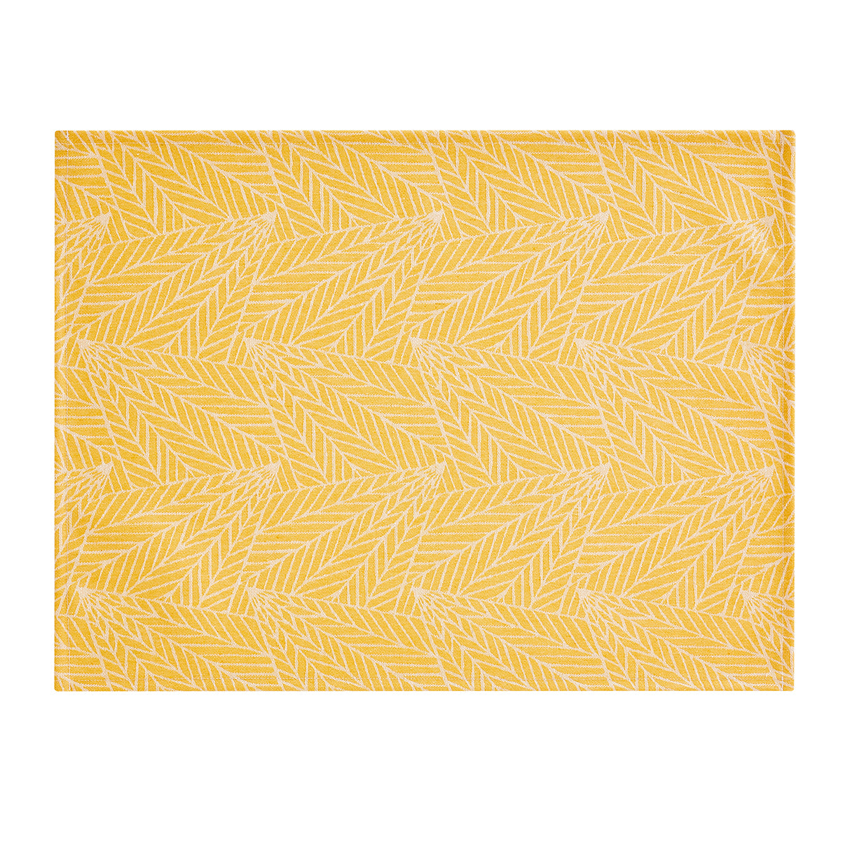 A la Carte Feuilles Yellow Placemat COATED, Set of 2