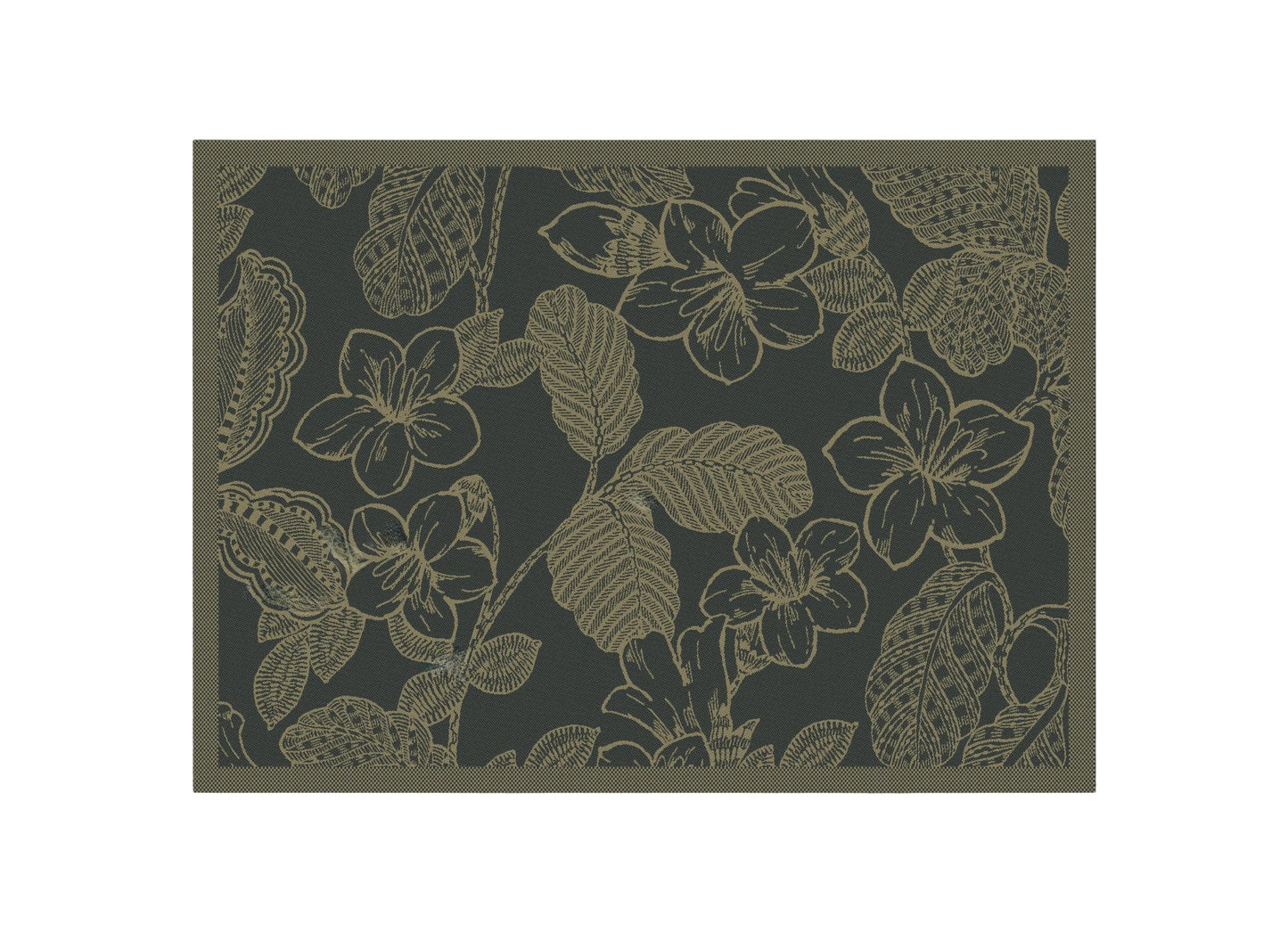 NEW! Sulawesi Fleurs Green Coated Placemats, Set of 2