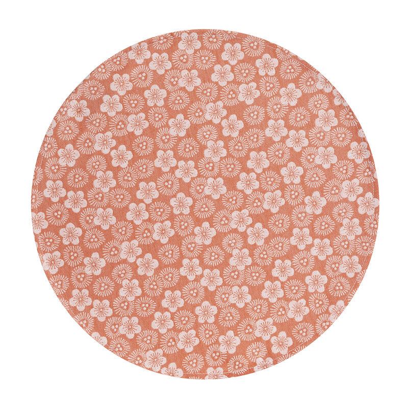 NEW! Wagara Pink ROUND Placemat COATED Set of 2