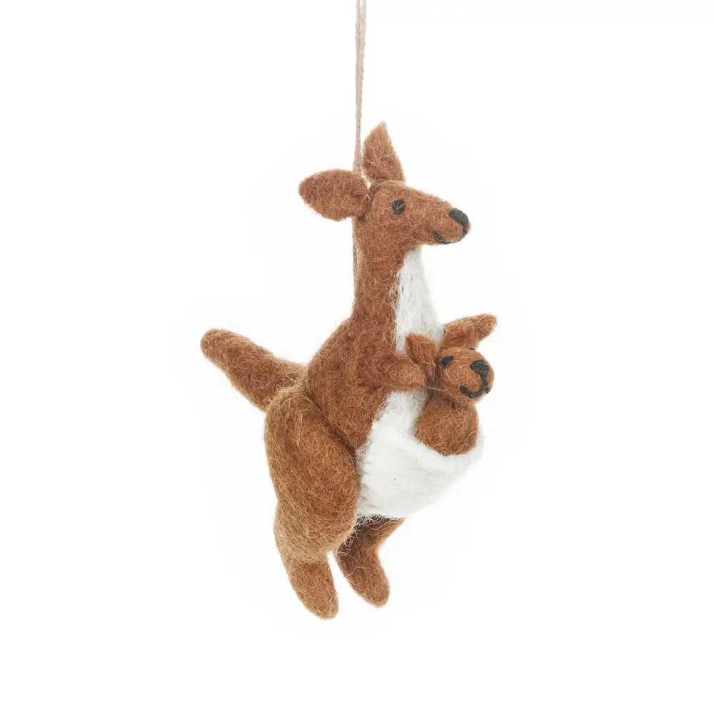 Handmade Kanga & Roo Felt Ornament