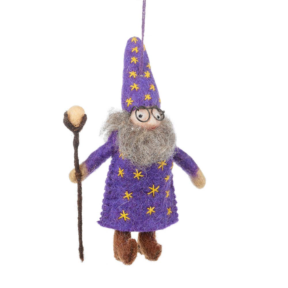 Wendall the Wizard with Staff Ornament