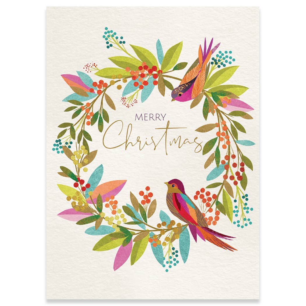 BIRD ON WREATH | CARTE HOLIDAY BOXED CARDS