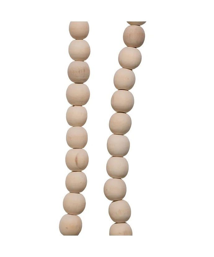 Natural Wood Bead Garland, 9 ft