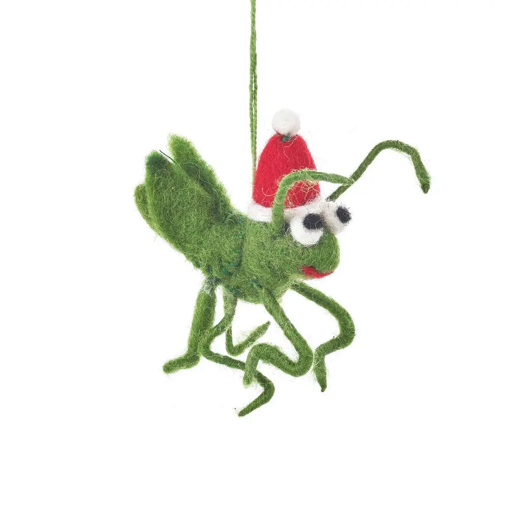 Handmade Christmas Cricket Felt Ornament