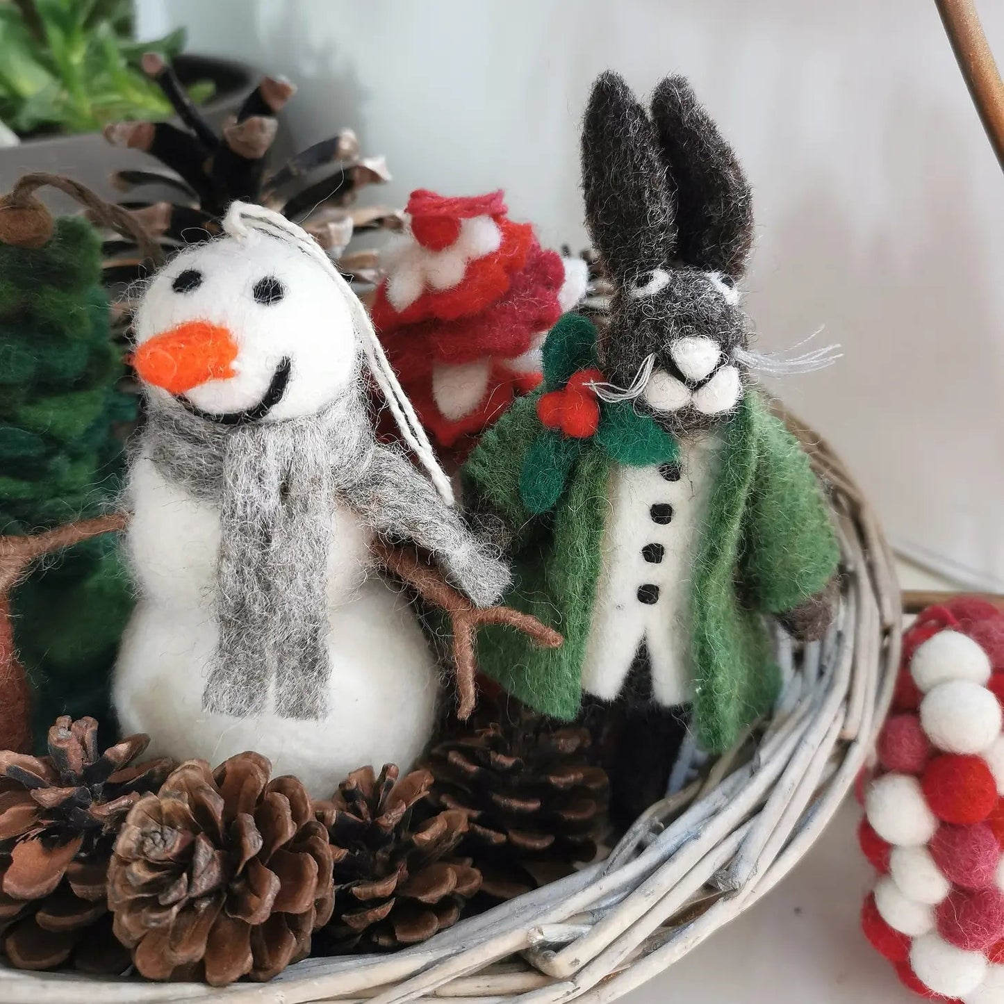 Handmade Hector Hare Felt Ornament