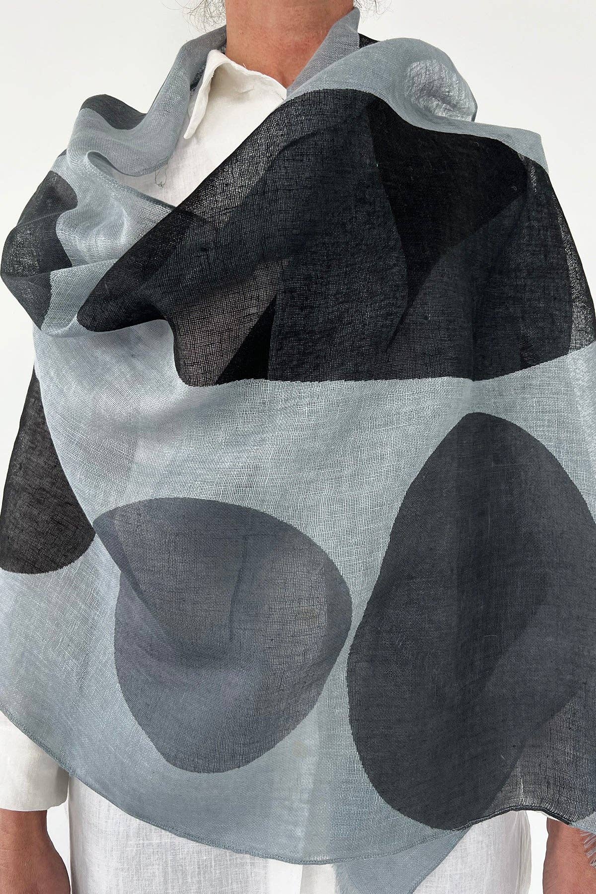Linen Scarf: Dream Black/Grey