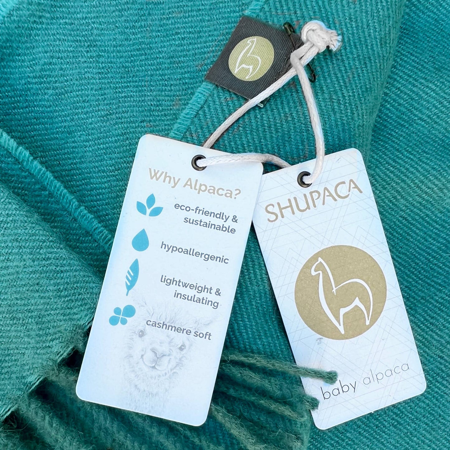 100% Baby Alpaca Wrap/Throw- Jade - r. h. ballard shop & gallery