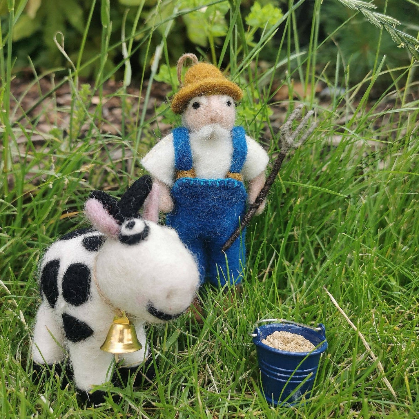 Handmade Needle Felt Daisy the Cow Fair trade Hanging Decor
