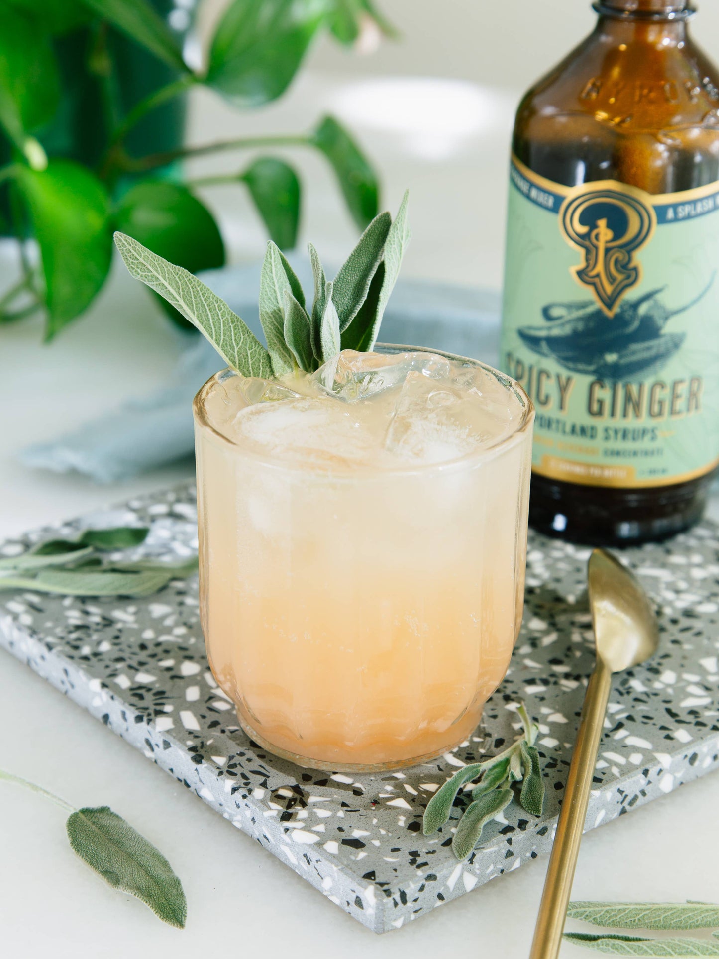 Spicy Ginger Syrup 12oz - cocktail / mocktail beverage mixer