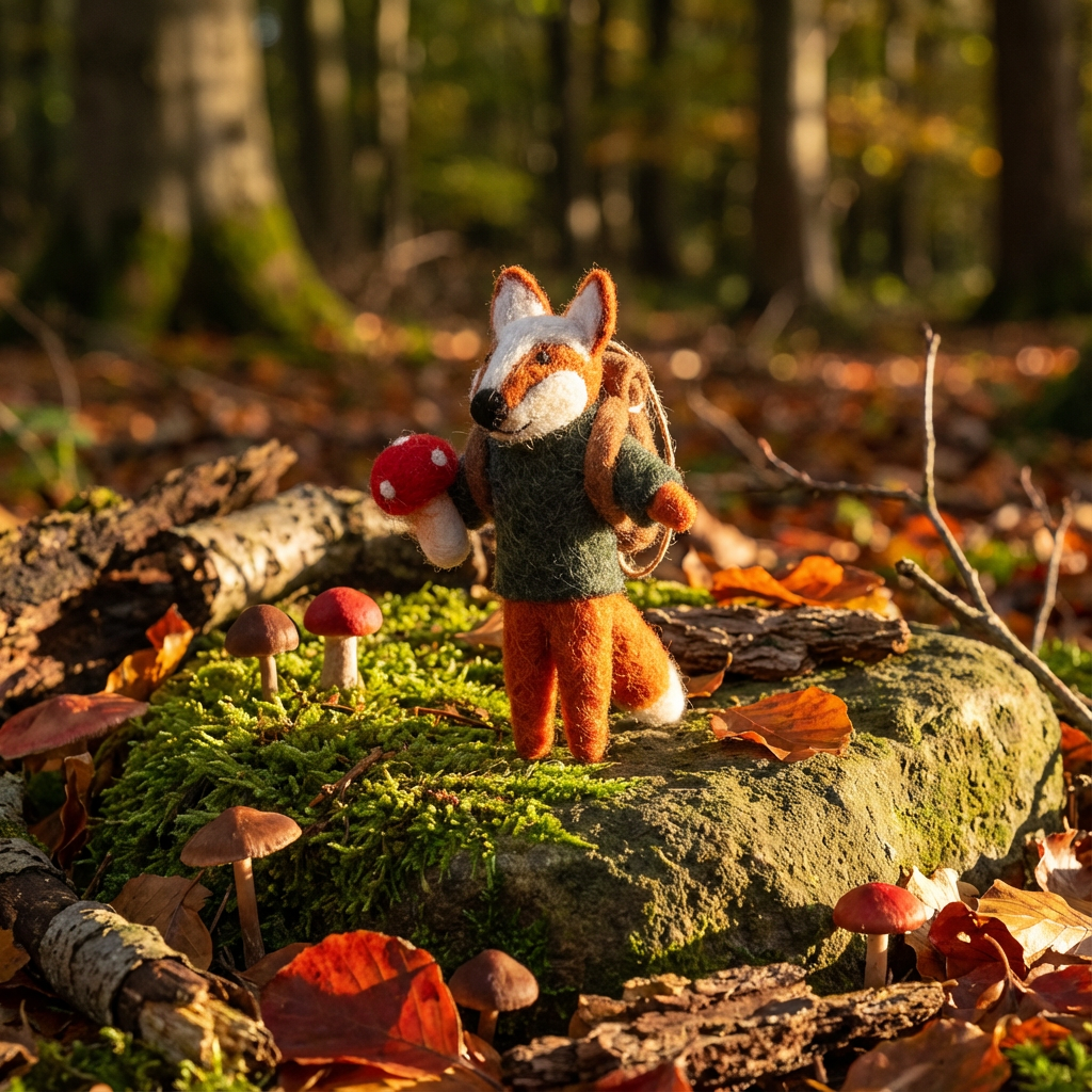 Handmade Felt Frankie Foraging Fox Decoration - r. h. ballard shop & gallery