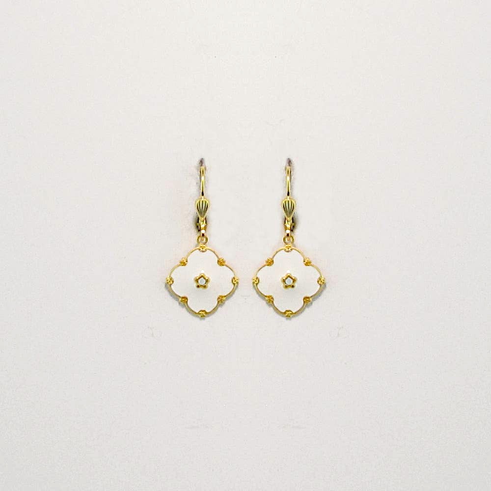 Emilia Enamel Earring: White - r. h. ballard shop & gallery