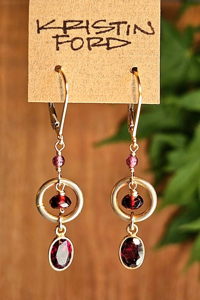 Garnet and Rhodolite Earrings