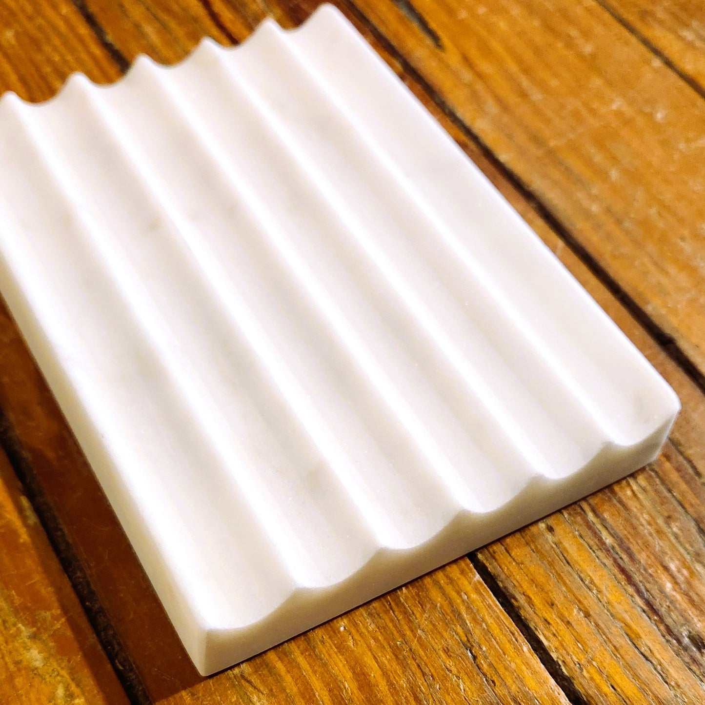 Marble Fluted Rectangle Soap Dish 4"x4.5" - r. h. ballard shop & gallery