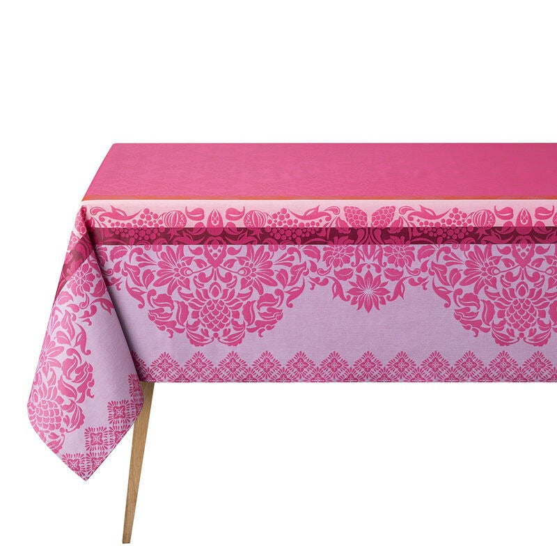 NEW! Mumbai Fuchsia Tablecloth COATED