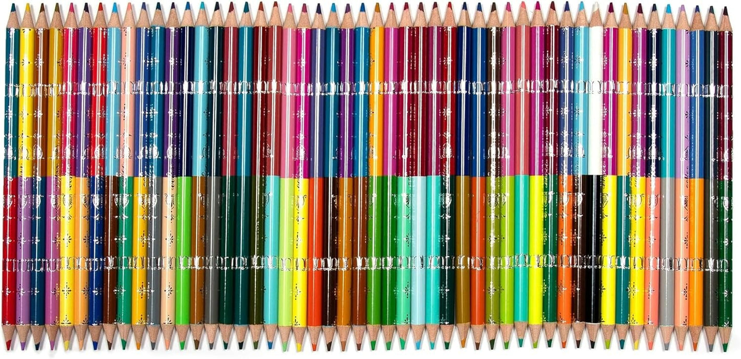 100 Colors - 50 Double-Sided Color Pencils, Adults Artist Quality Pencils