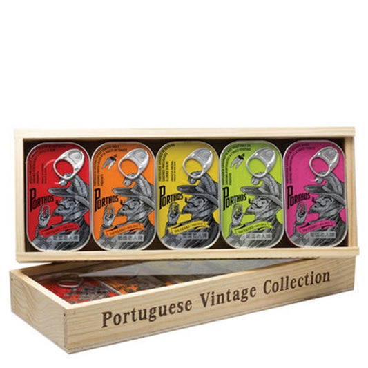 Conservas 5 Sardine Tins in Wood Gift Box