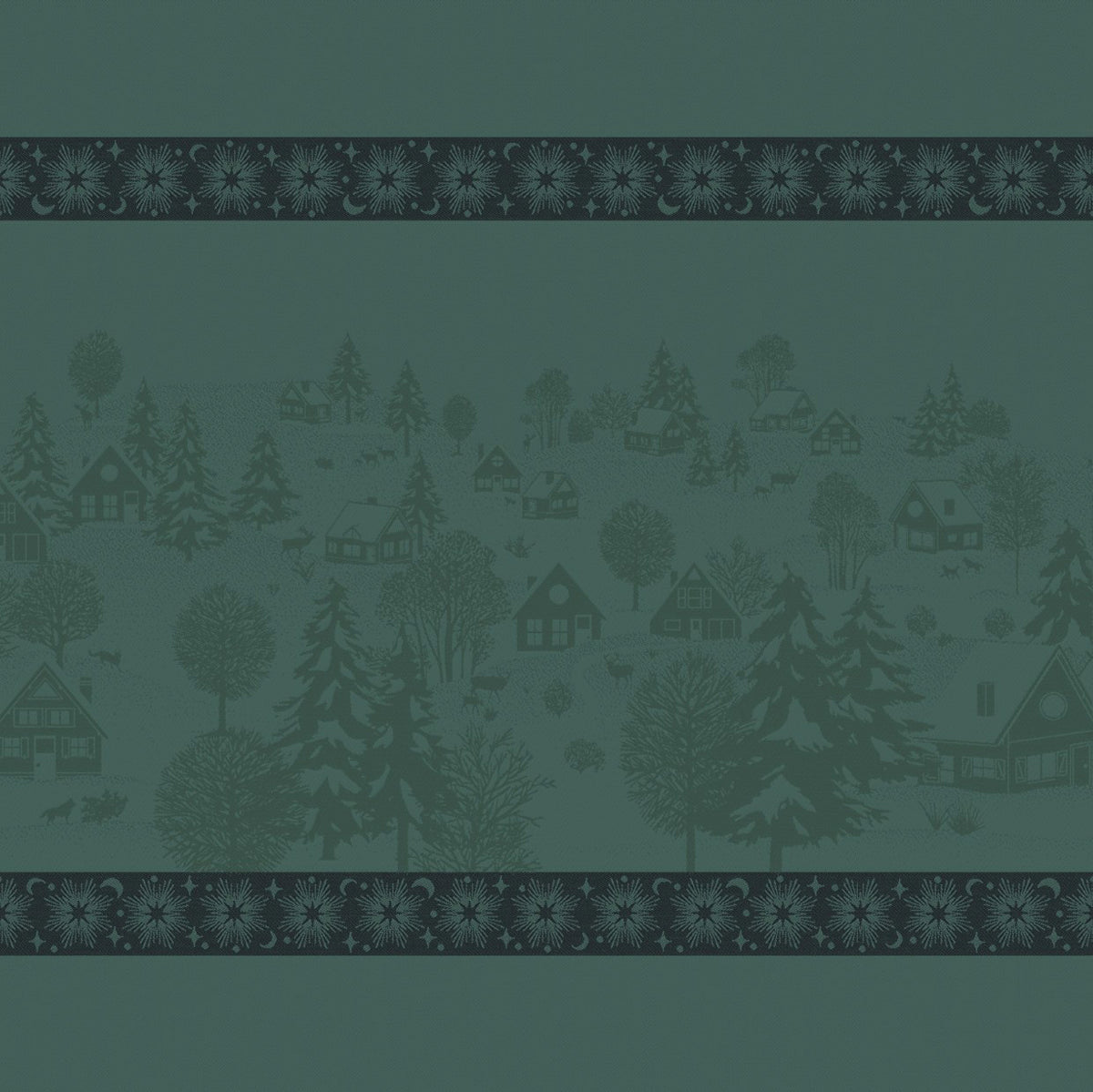 NEW! Sous Les Etoiles Green Cotton Napkin - Set of 2