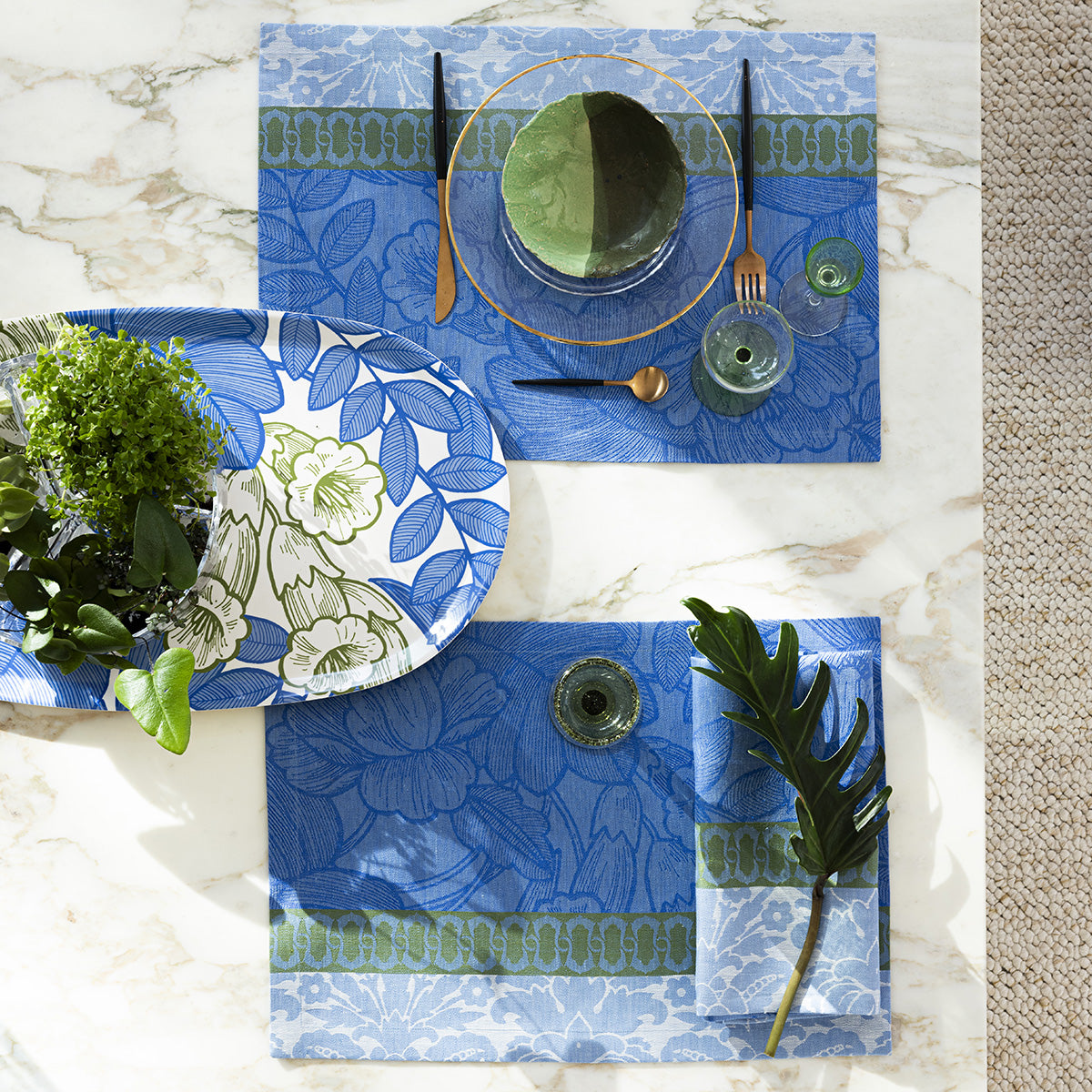 NEW! Escapade Tropical Blue Linen