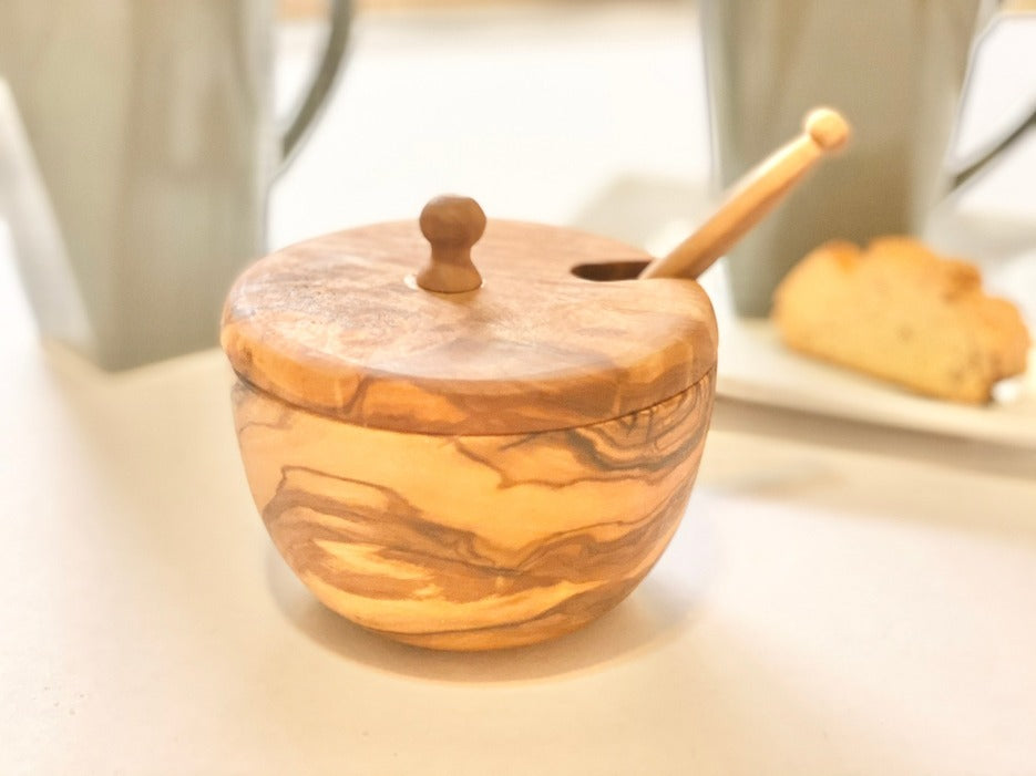 Olivewood Sugar Bowl and Shovel