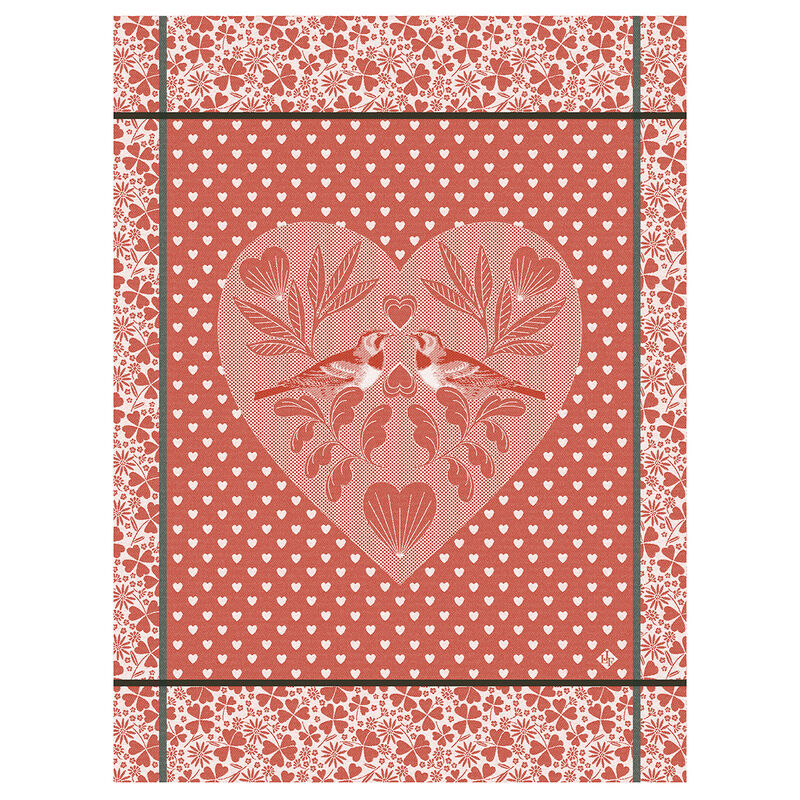 Amour Poppy Red Tea Towel