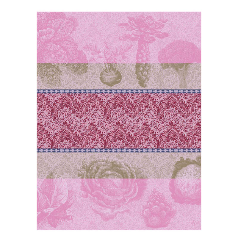 NEW! Jardin Des Choux Pink Tea Towel