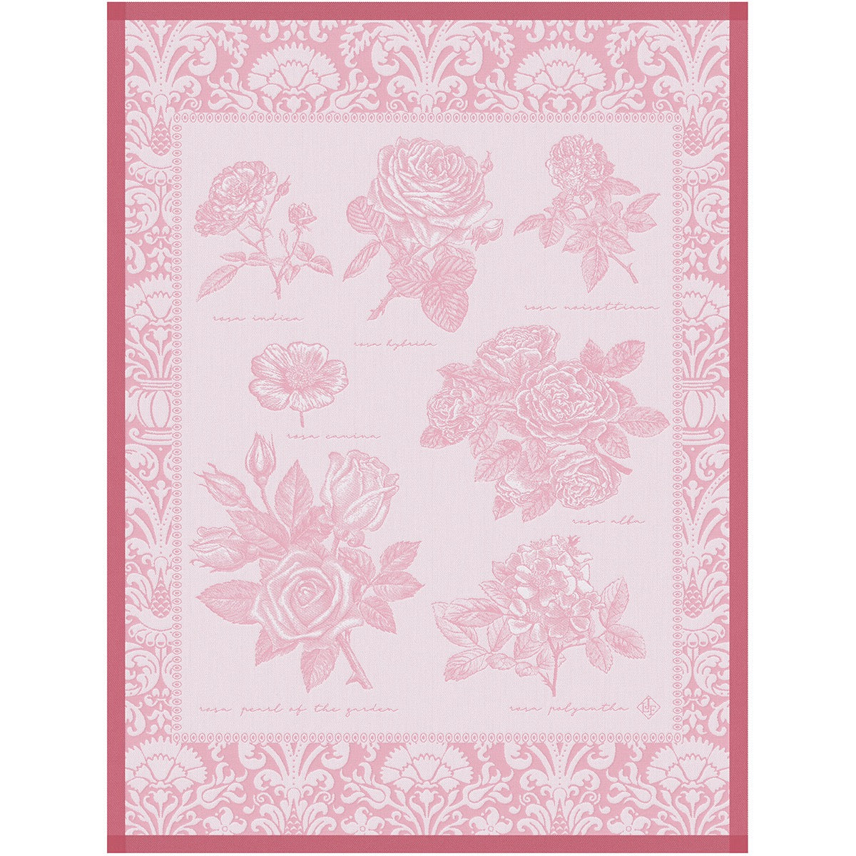Jardin des Roses Pink Tea Towel