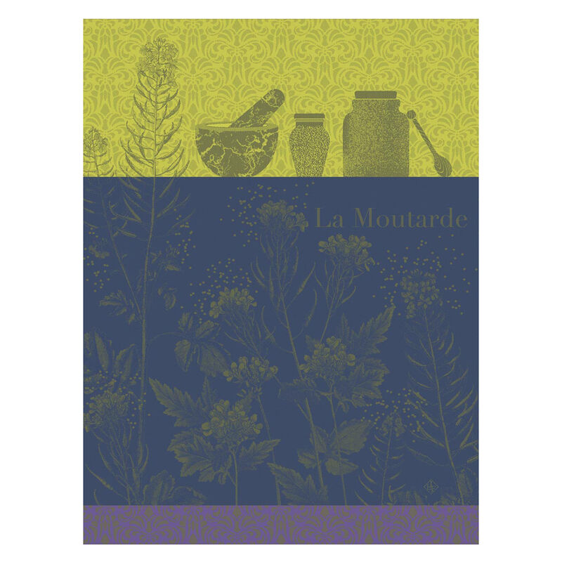 NEW! Moutarde En Fleurs Green Tea Towel