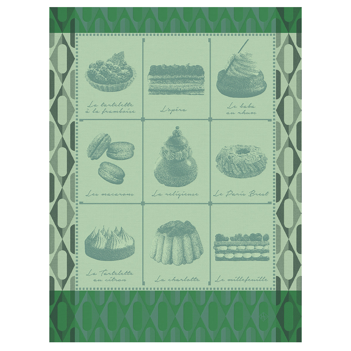 NEW! Patisseries Francaises Green Towel