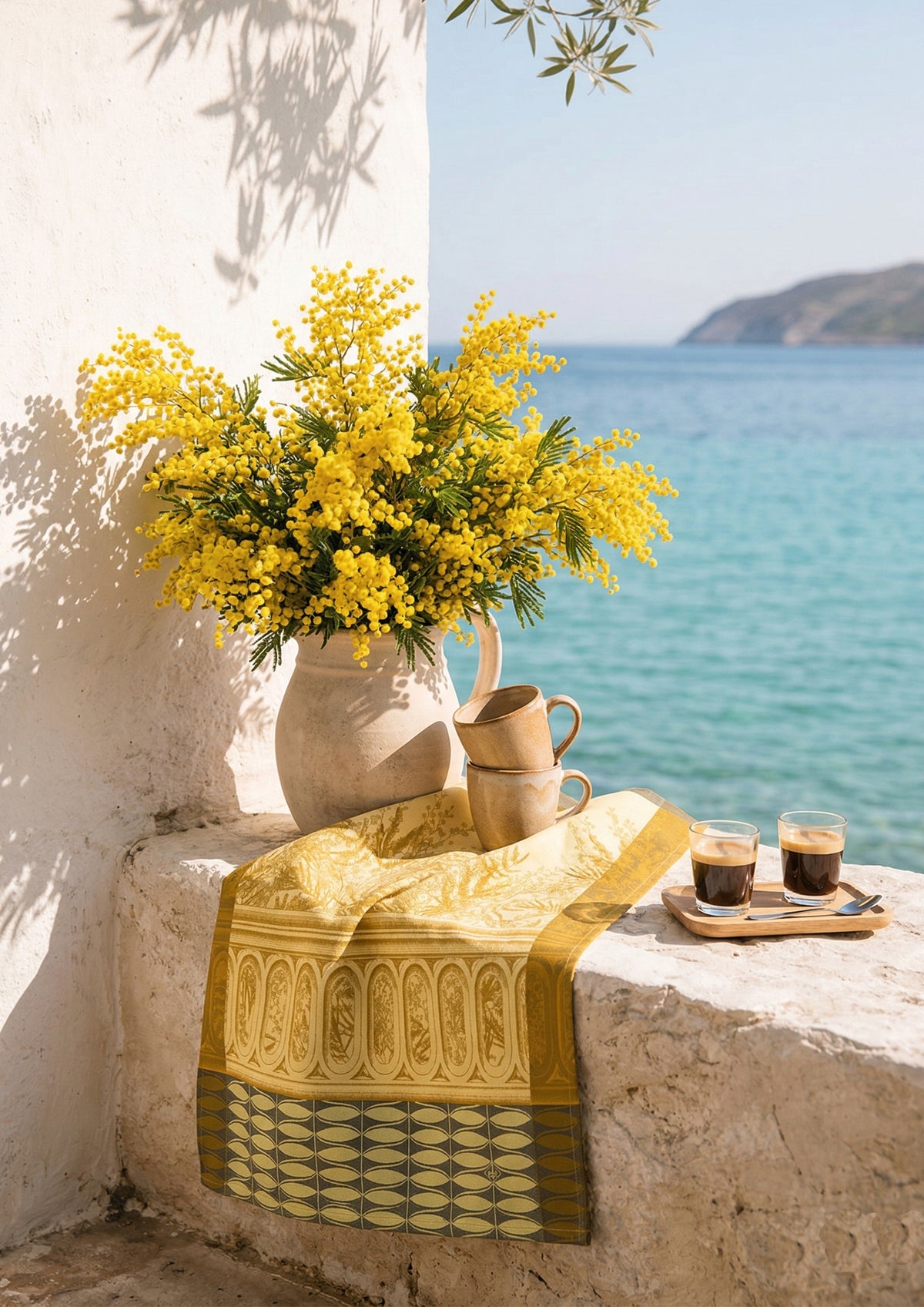 NEW! Riviera Mimosa Yellow Tea Towel
