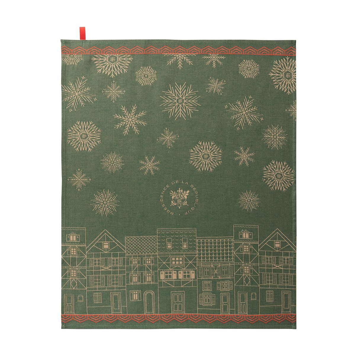 New! Village de Noel Tea Towel, Élysée Cotton